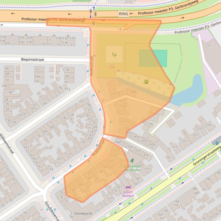 Kaart van postcodegebied 8922GN.