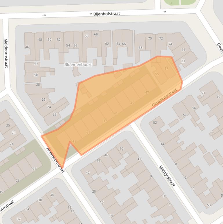 Kaart van postcodegebied 8922GZ.