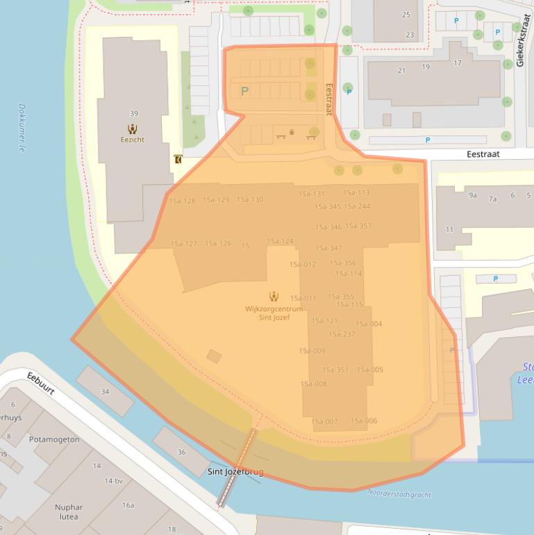 Kaart van postcodegebied 8922JA.