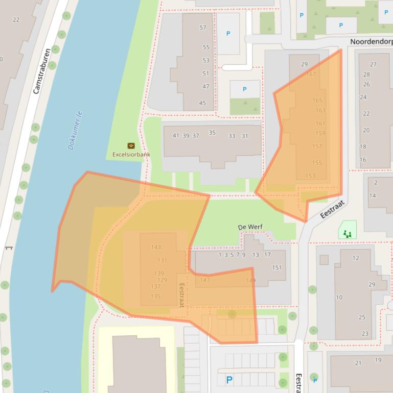 Kaart van postcodegebied 8922JE.
