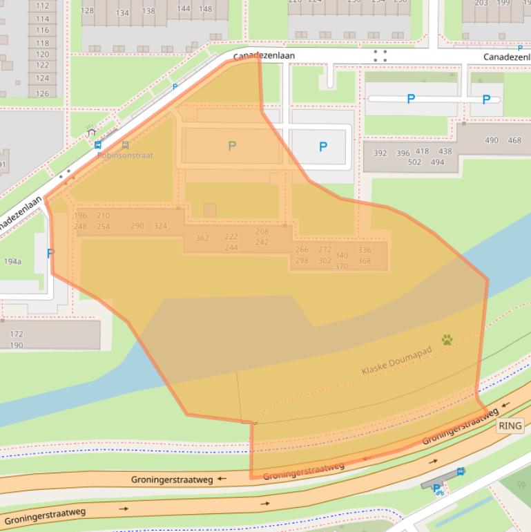 Kaart van postcodegebied 8923AB.
