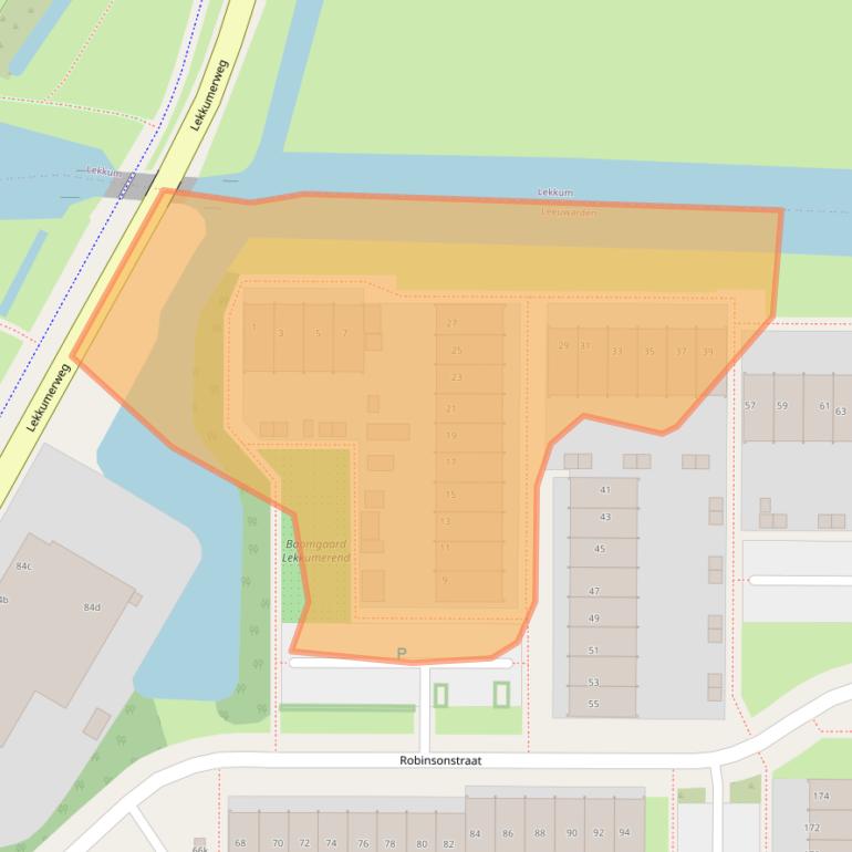 Kaart van postcodegebied 8923AK.