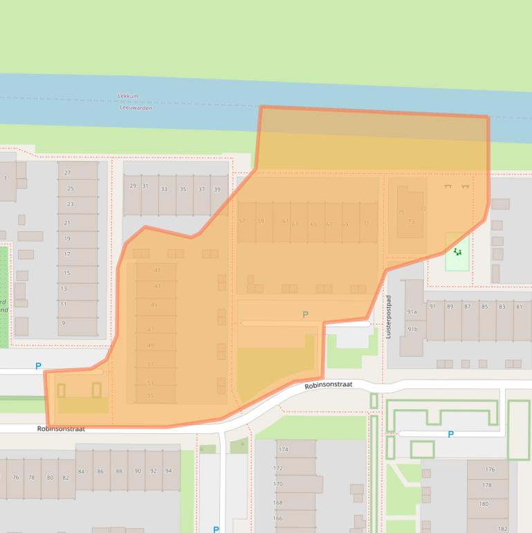 Kaart van postcodegebied 8923AL.