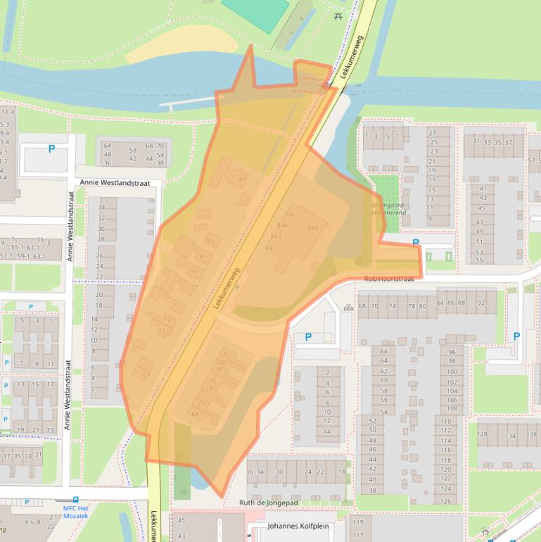 Kaart van postcodegebied 8923BB.