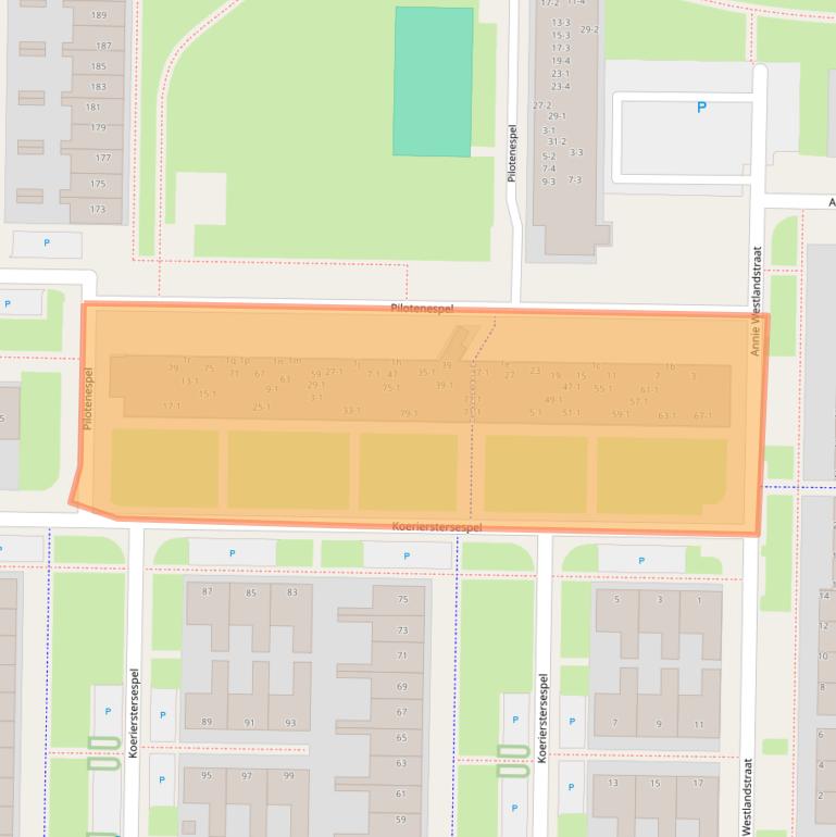 Kaart van postcodegebied 8923BE.