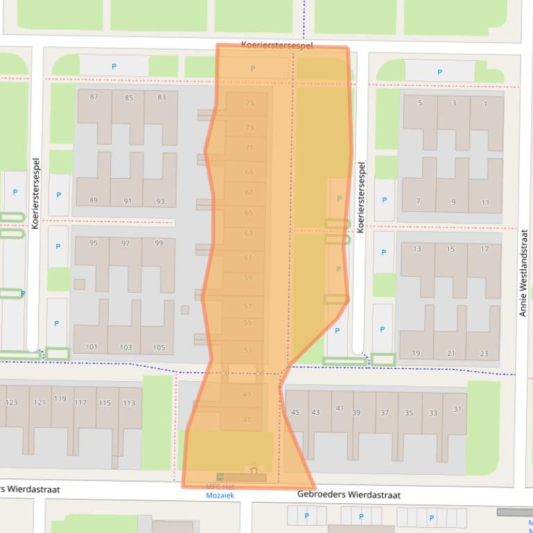 Kaart van postcodegebied 8923BL.