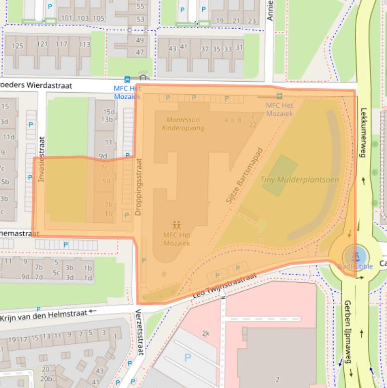 Kaart van postcodegebied 8923BW.