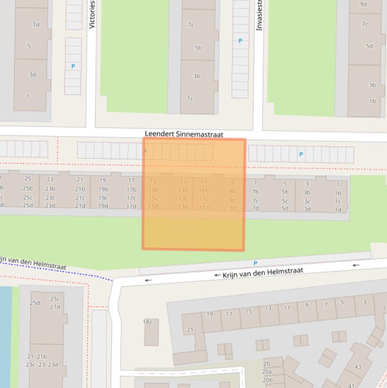 Kaart van postcodegebied 8923CE.