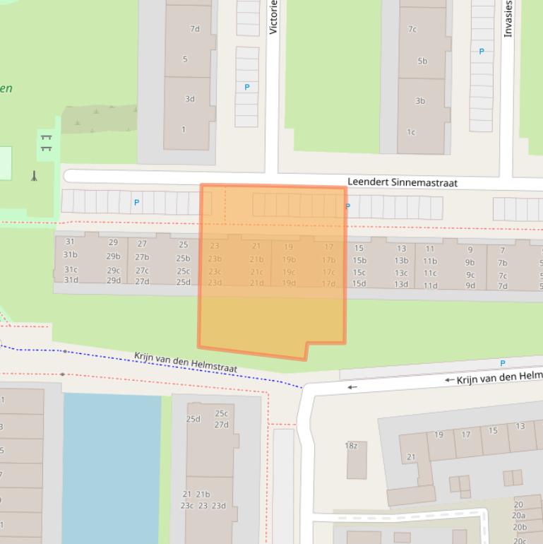 Kaart van postcodegebied 8923CG.