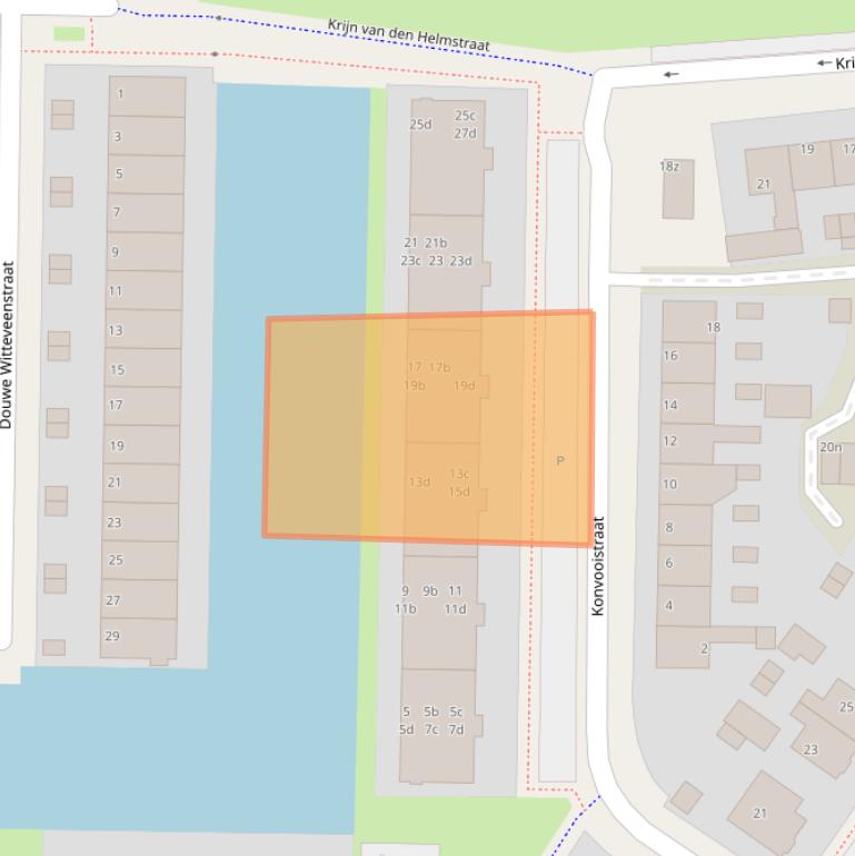 Kaart van postcodegebied 8923CT.