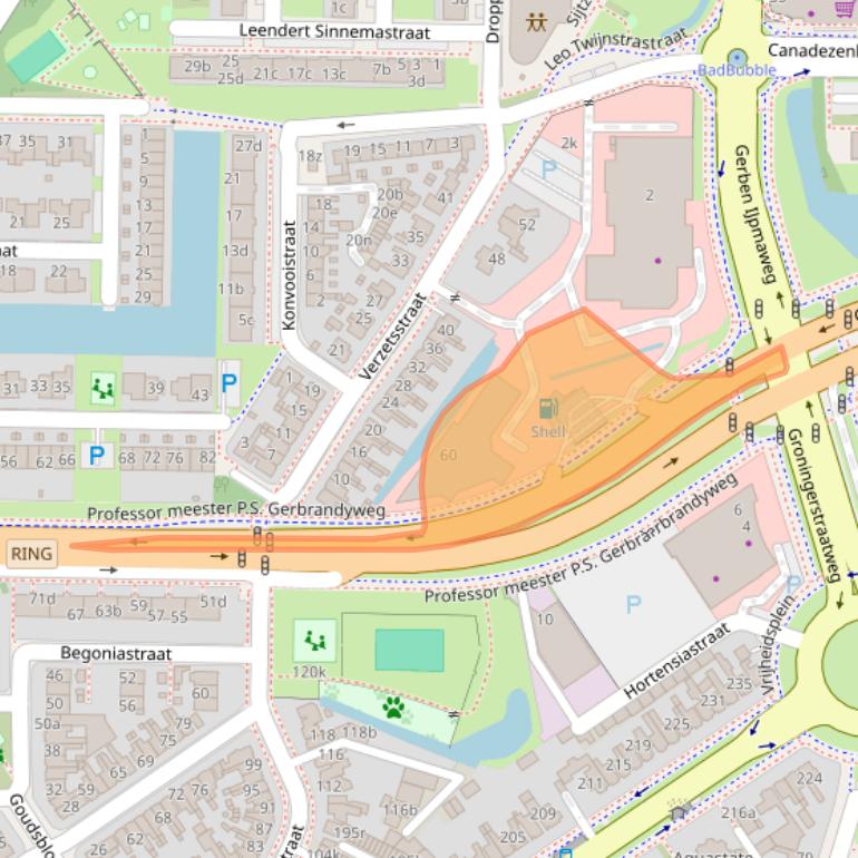 Kaart van postcodegebied 8923EH.