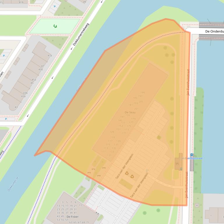 Kaart van postcodegebied 8923EN.