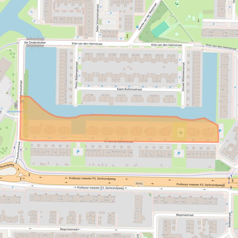 Kaart van postcodegebied 8923EP.