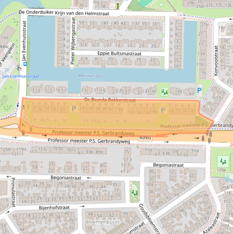 Kaart van postcodegebied 8923ER.