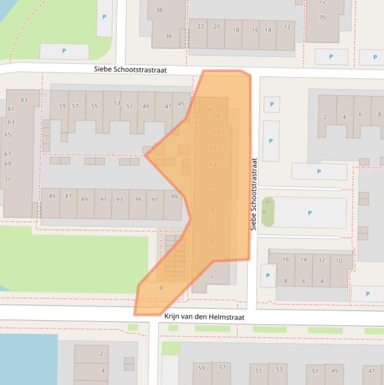 Kaart van postcodegebied 8923GC.