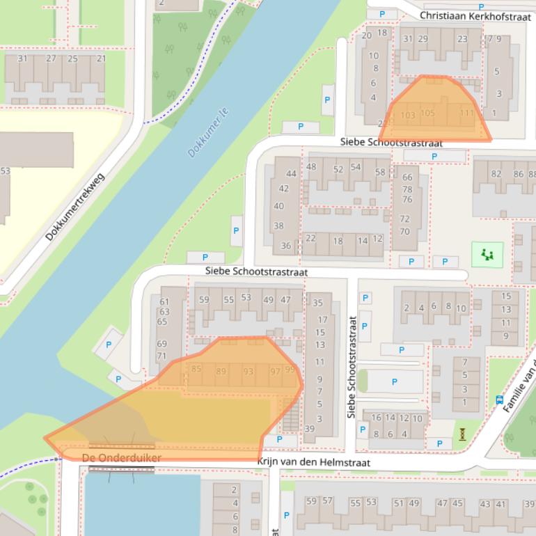 Kaart van postcodegebied 8923GE.