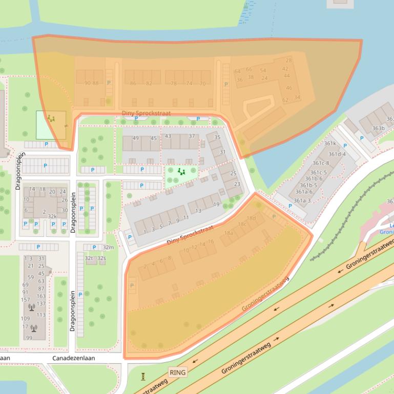 Kaart van postcodegebied 8923HB.