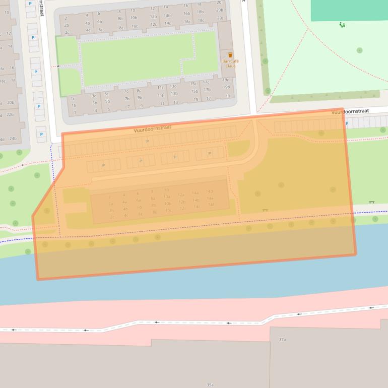 Kaart van postcodegebied 8924AW.