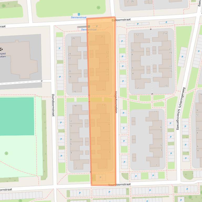 Kaart van postcodegebied 8924BA.