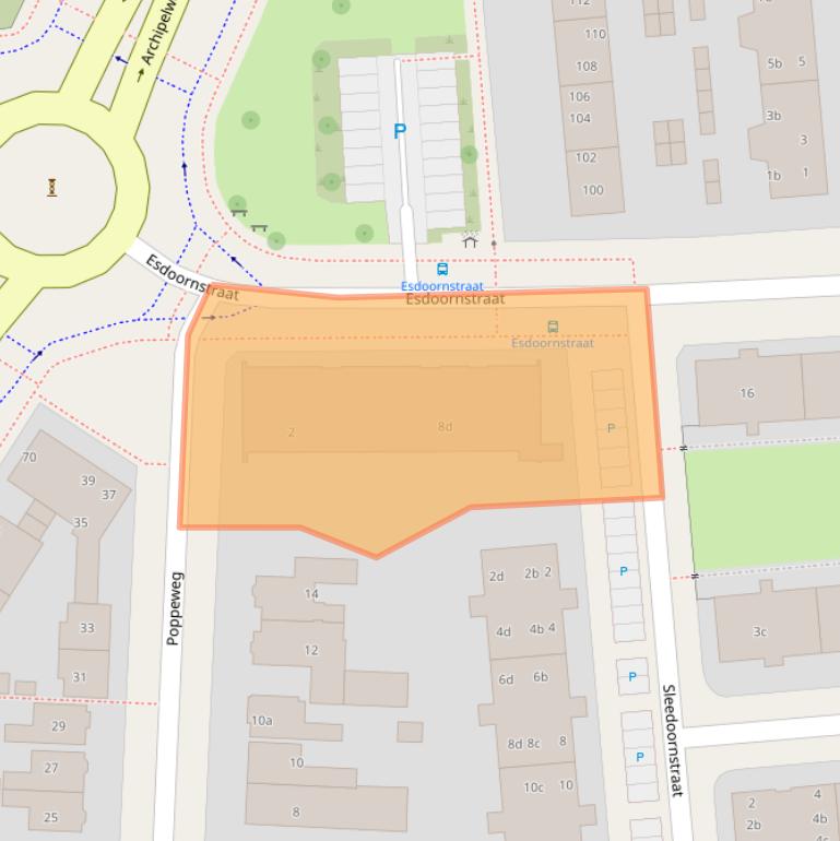 Kaart van postcodegebied 8924BG.