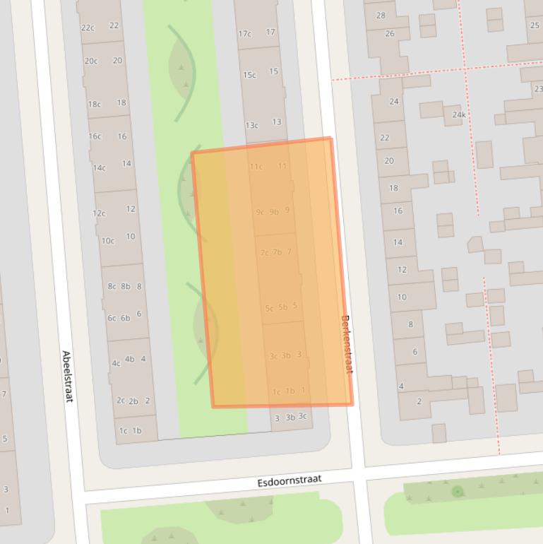 Kaart van postcodegebied 8924BW.