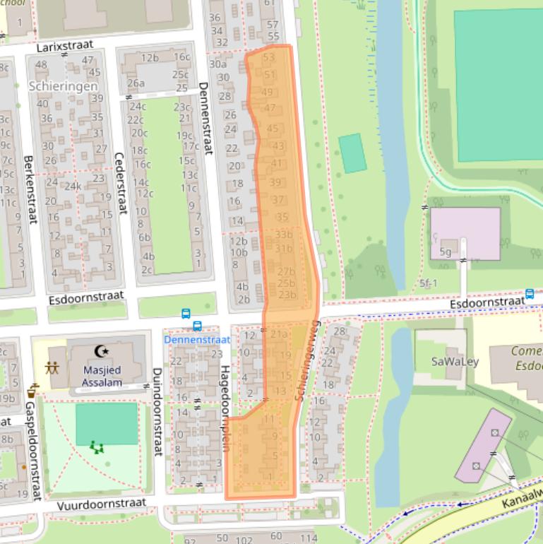 Kaart van postcodegebied 8924CS.