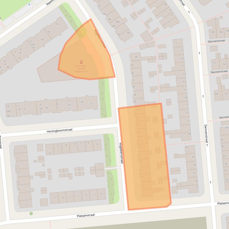 Kaart van postcodegebied 8924EB.