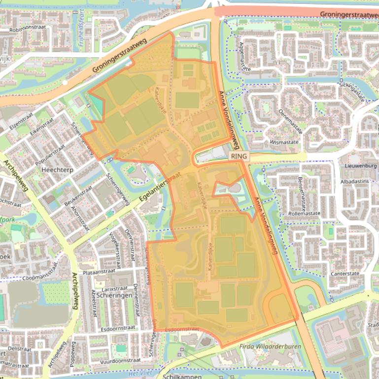Kaart van postcodegebied 8924JJ.