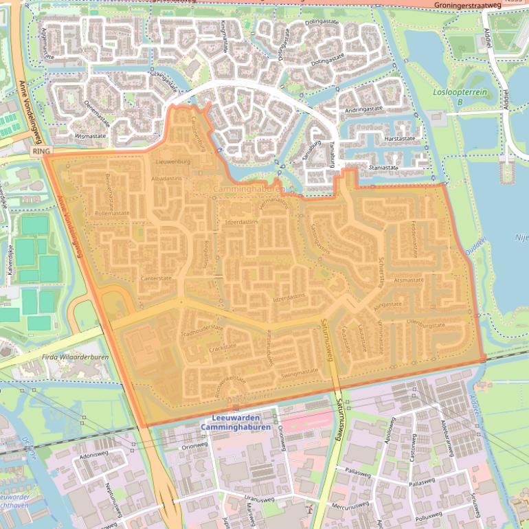 Kaart van postcodegebied 8925.