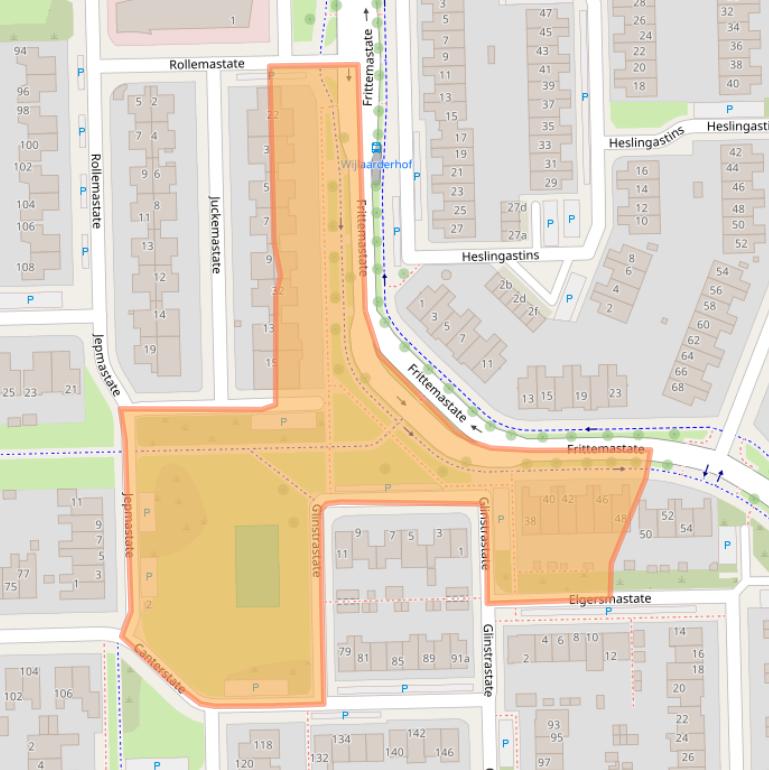 Kaart van postcodegebied 8925AA.