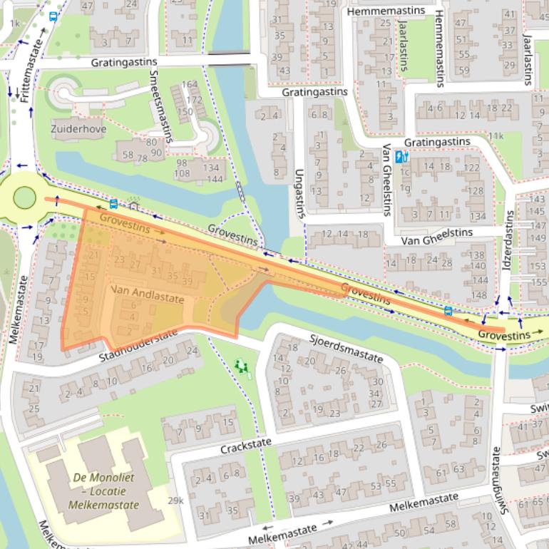 Kaart van postcodegebied 8925AD.