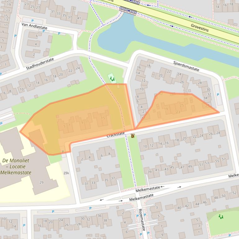 Kaart van postcodegebied 8925AK.