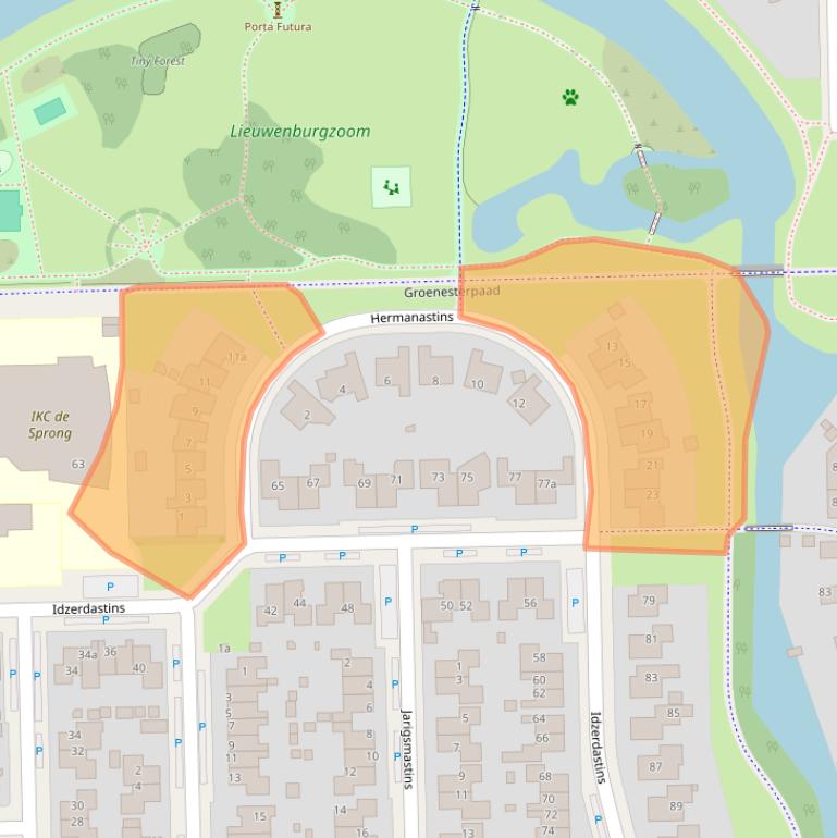 Kaart van postcodegebied 8925AS.