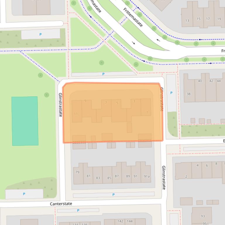 Kaart van postcodegebied 8925BW.