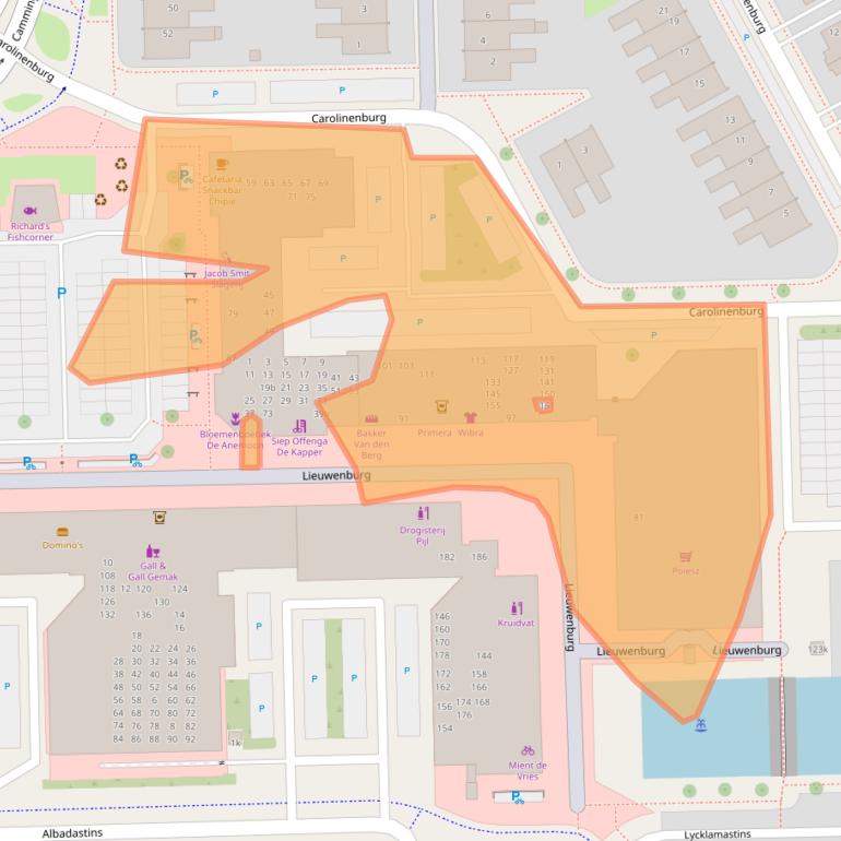 Kaart van postcodegebied 8925CJ.