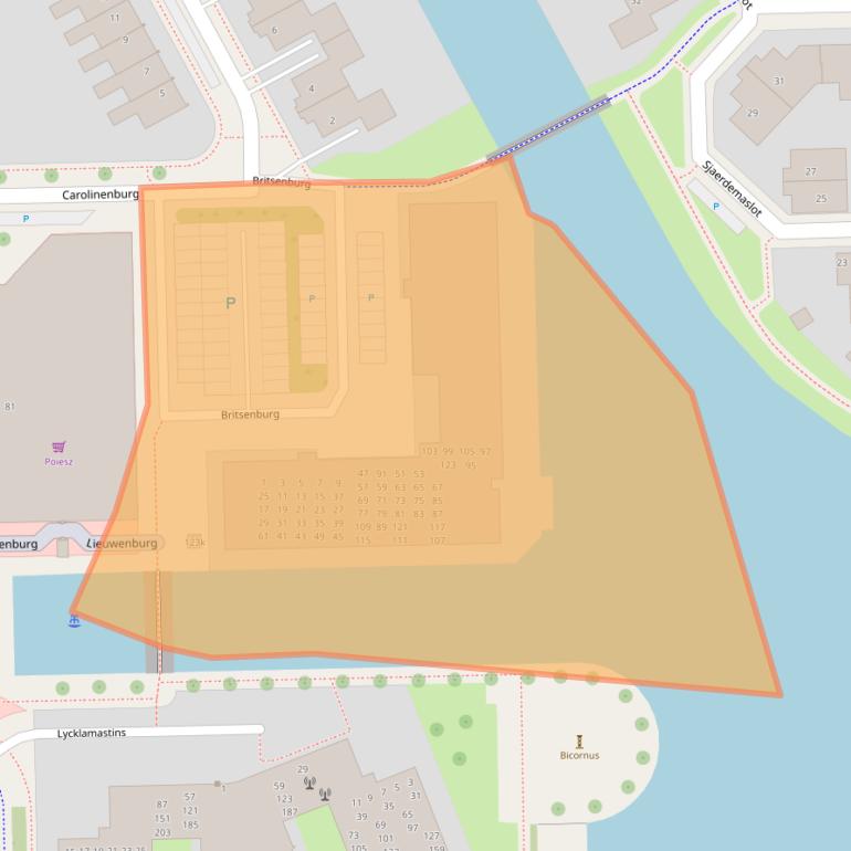 Kaart van postcodegebied 8925CS.