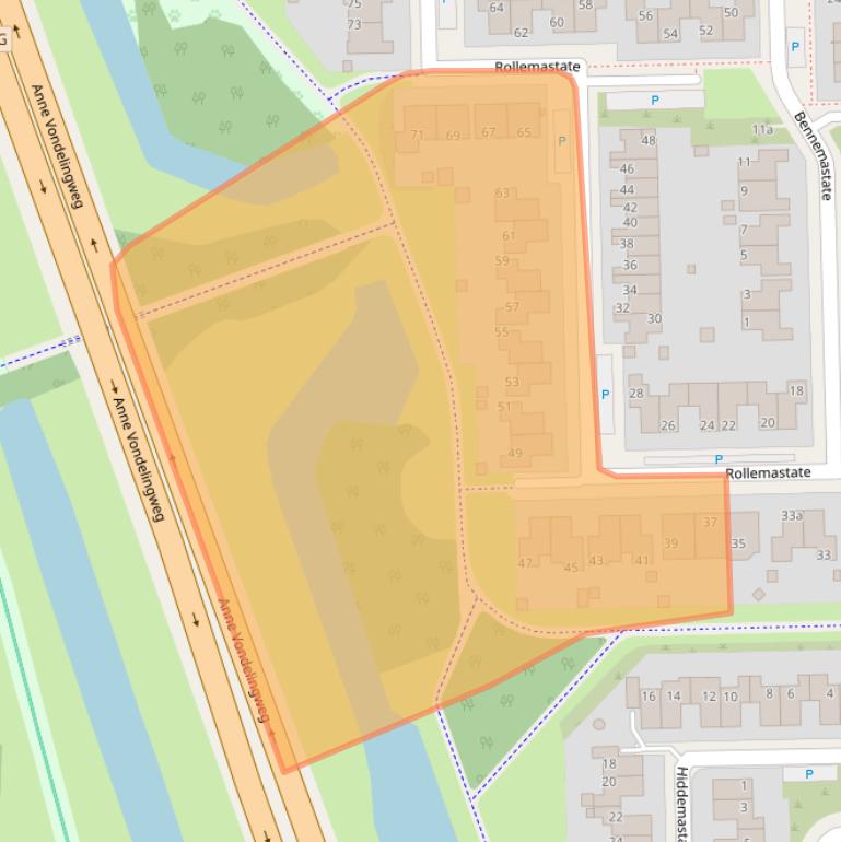 Kaart van postcodegebied 8925DB.