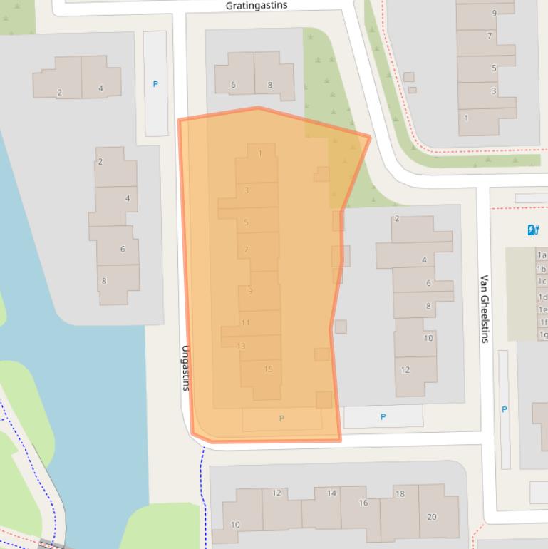 Kaart van postcodegebied 8925GG.