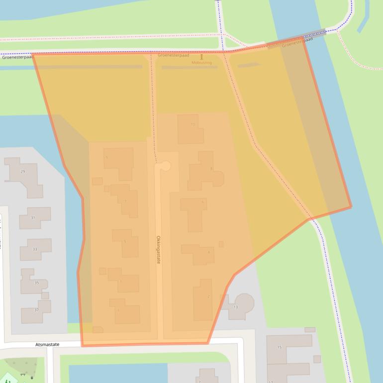 Kaart van postcodegebied 8925HJ.