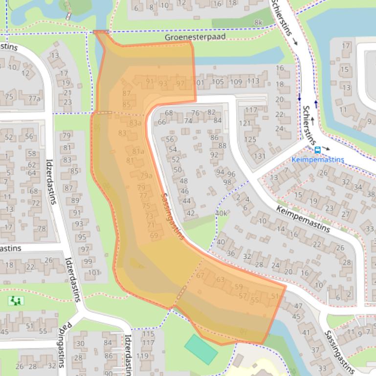 Kaart van postcodegebied 8925JK.