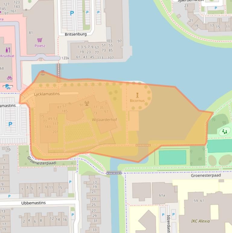 Kaart van postcodegebied 8925KZ.
