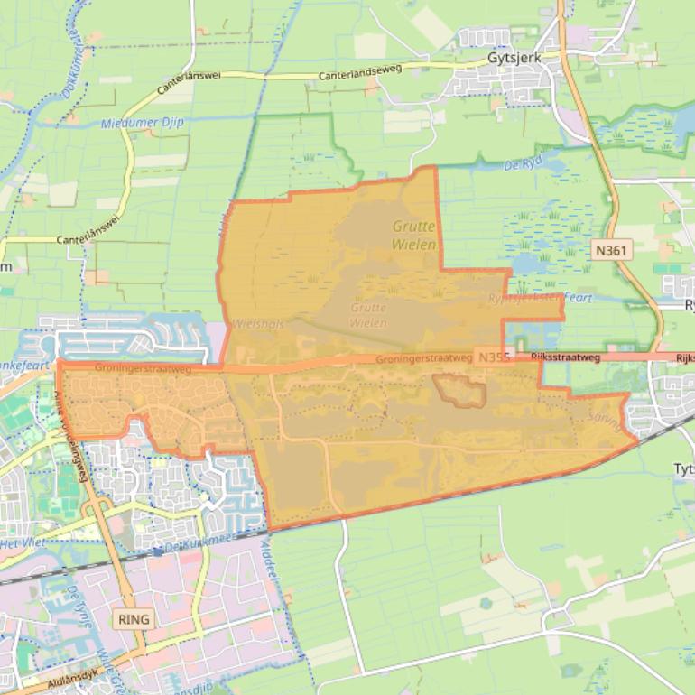 Kaart van postcodegebied 8926.