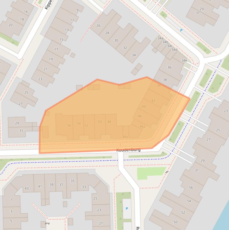 Kaart van postcodegebied 8926KC.