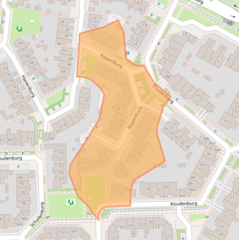 Kaart van postcodegebied 8926KX.