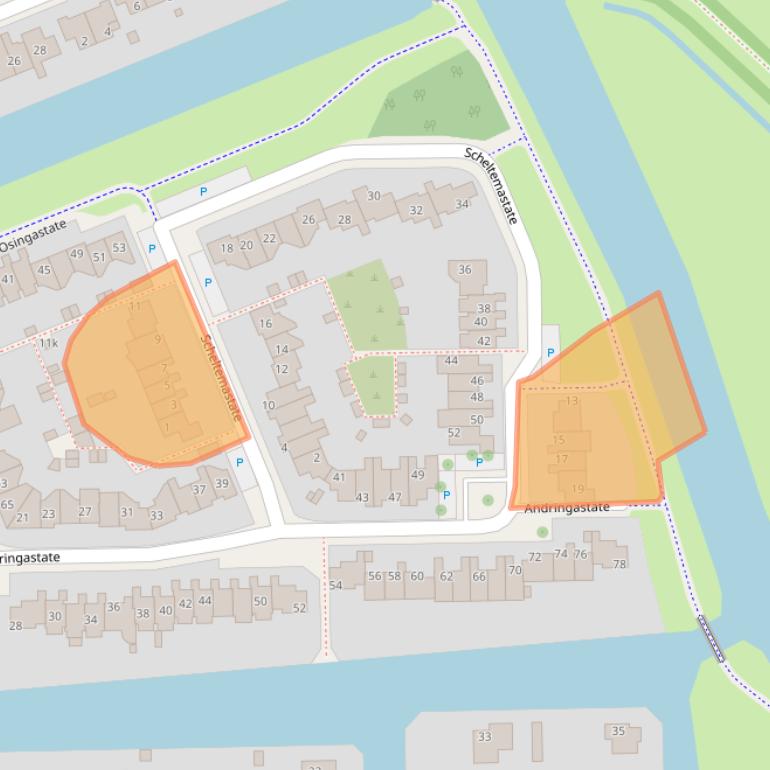 Kaart van postcodegebied 8926LS.