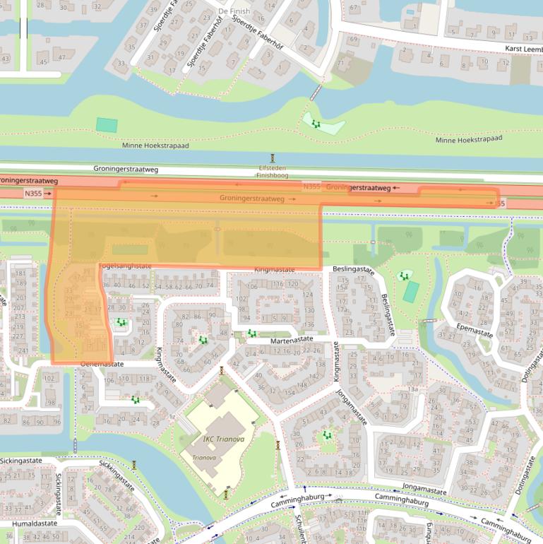 Kaart van postcodegebied 8926NC.