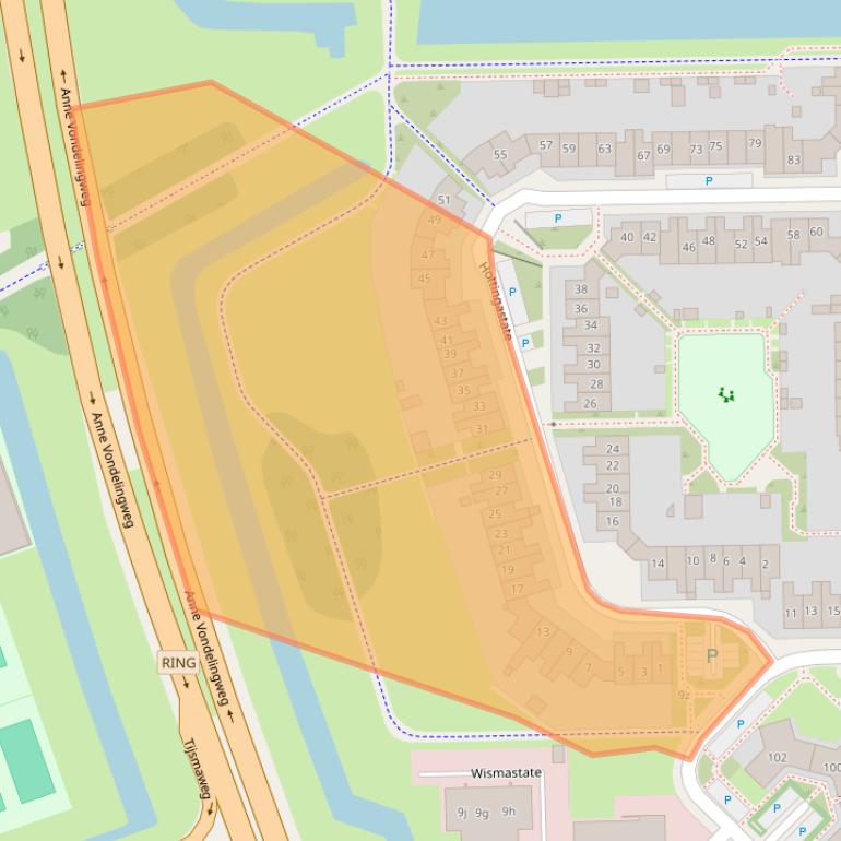 Kaart van postcodegebied 8926PV.