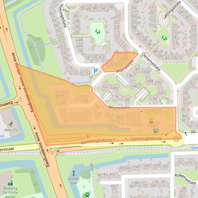 Kaart van postcodegebied 8926RA.