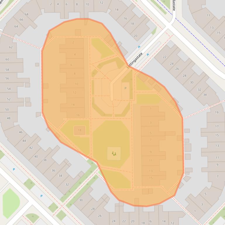 Kaart van postcodegebied 8926RC.