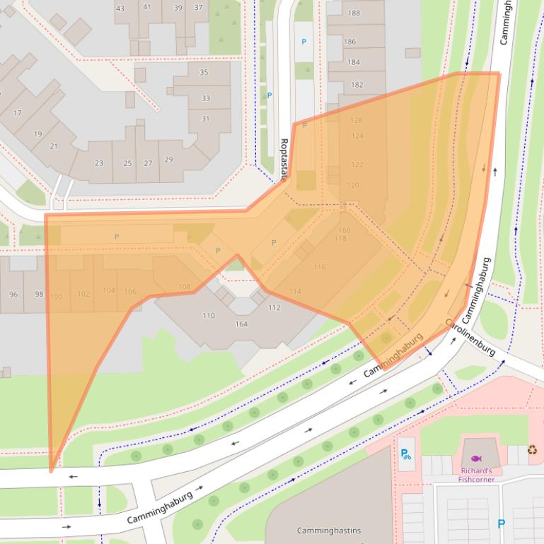 Kaart van postcodegebied 8926RR.